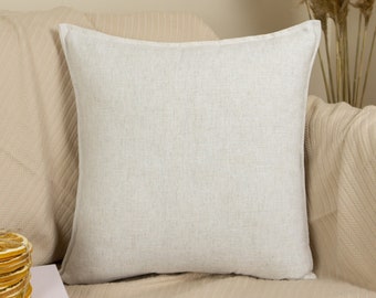 Cozy Linen Cream Cushion Cover Scatter Linen Throw Pillow Cover (All Sizes)
