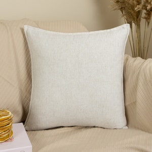 Cozy Linen Cream Cushion Cover Scatter Linen Throw Pillow Cover (All Sizes)