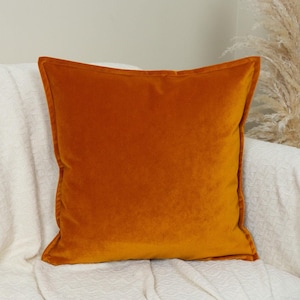 Luxury Velvet Burnt Orange Cushion Cover, Plush Velvet Burnt Orange Throw Pillow Covers (All Sizes)