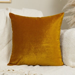 Luxury Velvet Mustard Cushion Cover Decorative Mustard Pillow Cover Lumbar (All Sizes)