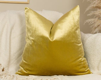 Housse de coussin de luxe en velours doré, housse de coussin, taies d'oreiller carrées, décoration de canapé (toutes les tailles)