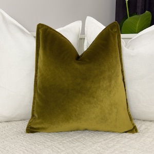 Velvet Khaki Cushion Cover Army Green Scatter Cushion Cover, Khaki Pillow Cover (All Sizes)