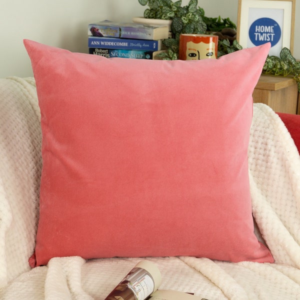 Luxury Cotton Velvet Pink Cushion Cover, Scatter Pink Cushion Covers(All Sizes)
