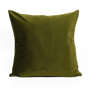 Luxury Velvet Olive Green Cushion Cover Olive Throw Pillow Cover (All Sizes)