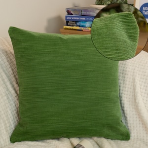 Luxury Corduroy Velvet Apple Green Cushion Cover, Needle Cord Apple Green Throw Pillow Covers (Customisable size)