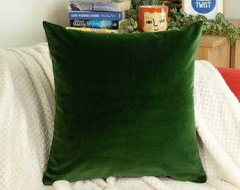 Premium Velvet Dark Green Cushion Cover Home Decor Green Throw Pillow Cover (All Sizes)