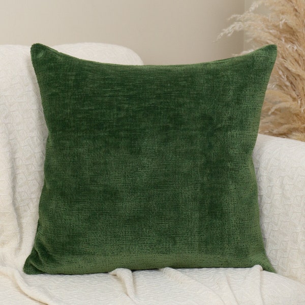 Teddy Boucle Green Cushion Cover Decorative Green Throw Pillow Cover (All Sizes)