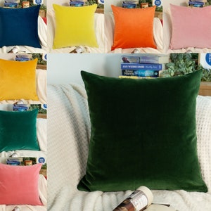 Luxury Velvet Cushion Covers, Turkish Woven Plush Velvet Pillow Covers, Velvet Lumbar Pillow