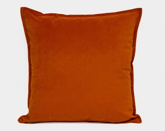 Luxury Velvet Burnt Orange Cushion Cover, Plush Velvet Burnt Orange Throw Pillow Covers (All Sizes)