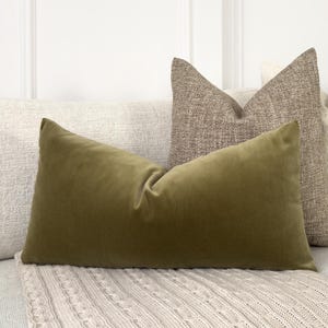 Moss Green Velvet Cushion Cover: Premium Lumbar Pillow Cover All Sizes