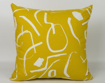 Housse de coussin jaune scandinave, housse de coussin minimaliste en lin, taie d'oreiller sur mesure.