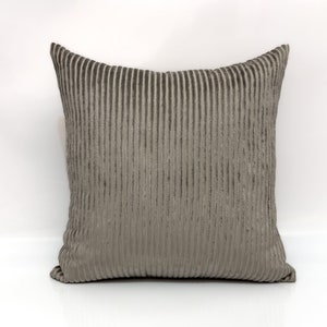 Luxury Cord Velvet Grey Cushion Cover, Corduroy Velvet Pillow Cover 45x45cm