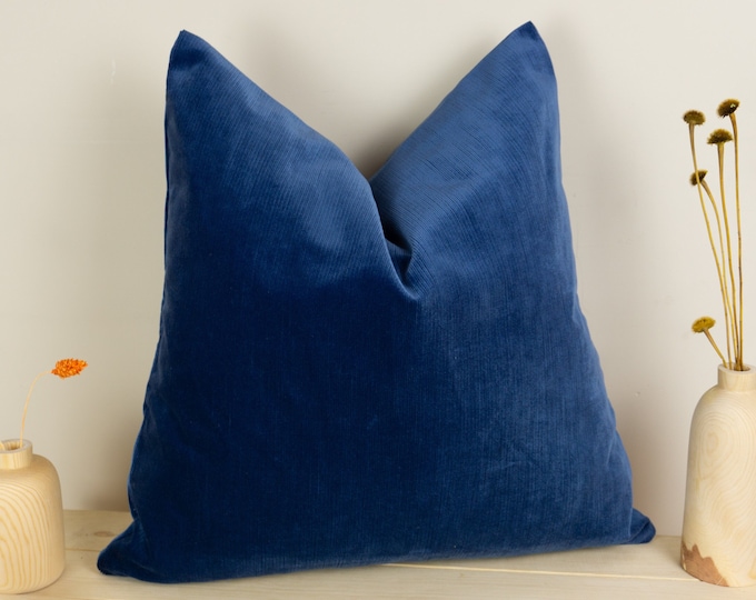 Velvet Cushions, Blue Velvet Cushion Covers, Modern Cushions, Navy Blue Pillows, Velvet Pillow
