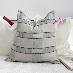 Cotton Linen Striped Cushion Cover Boho Linen Scatter Cotton Cushion Cover Decorative Linen Throw Pillow Cover (All Sizes)