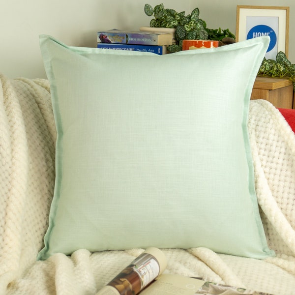 Green Linen Pillow Etsy