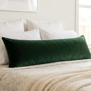 Velvet Dark Green Rectangular Cushion Cover, Forest Green Lumbar Pillow Covers (All Sizes)