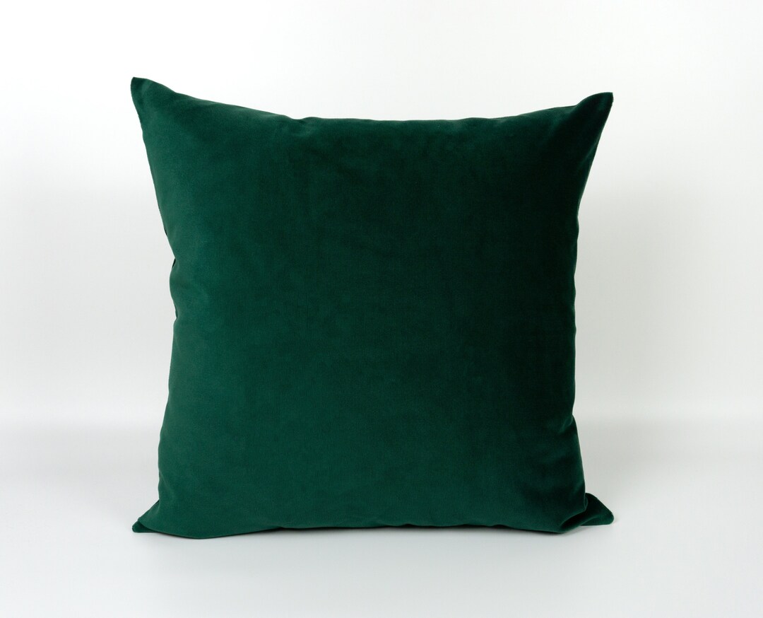 Velvet Emerald Green Cushion Cover, Dark Green Pillow Cover, Forest