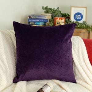 Samt Aubergine Kissenbezug Scatter Deep Purple Samtkissenbezug für Wohnkultur Luxuriöse Kissenbezüge (Alle Größen)