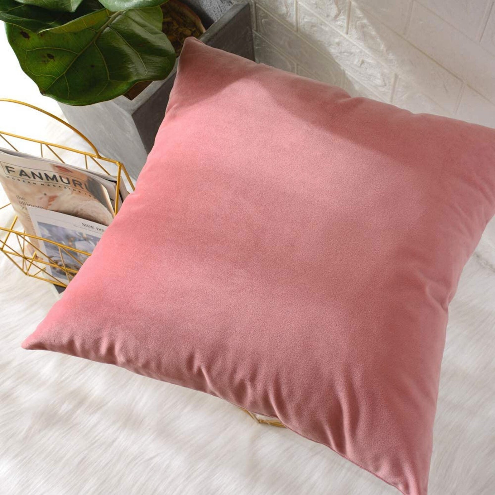 Luxury Velvet Salmon Pink Cushion Covers Throw Pillowcases Etsy