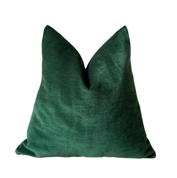 Striped Cord Velvet Dark Green Cushion Cover Emerald Green Decorative Throw Pillow Cover Lumbar all Sizes Etsy