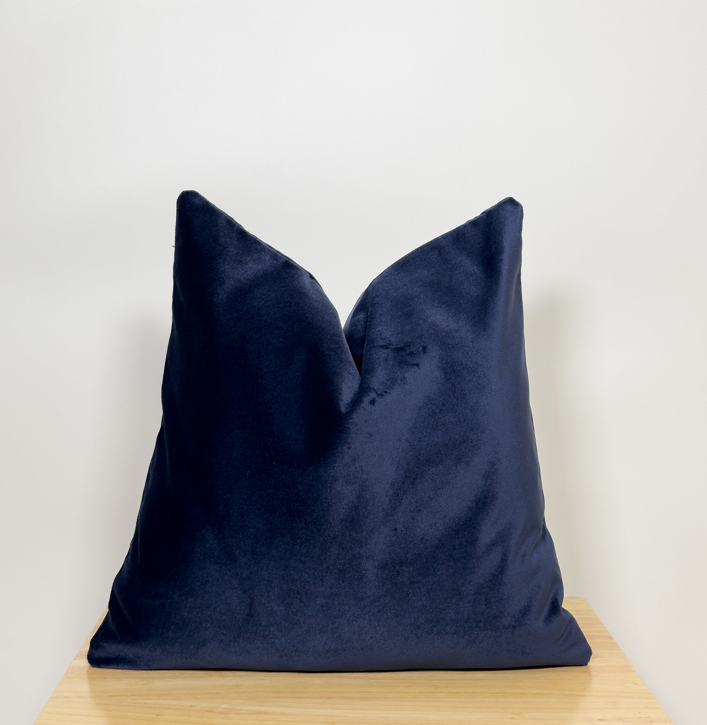 Velvet Cobalt Blue Cushion Cover Scatter Navy Blue Pillow Cover Throw Velvet Lumbar Pillow 45x45cm Etsy Canada