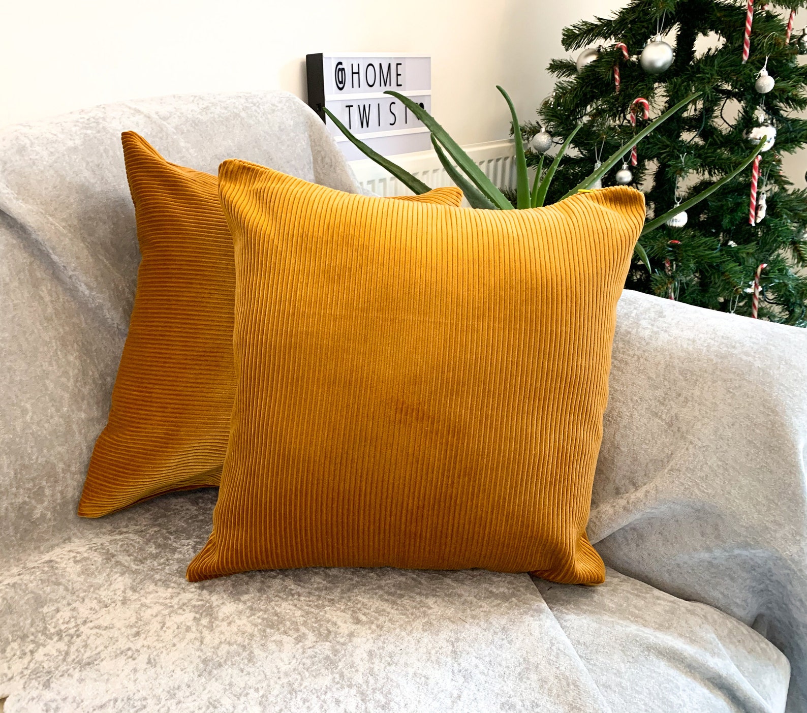 HomeTwist Decorative Corduroy Fabric Gold Cushion Covers | Etsy