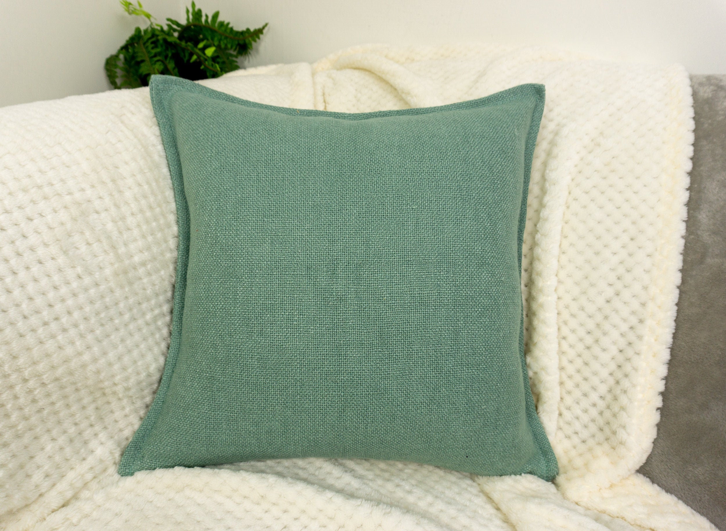 100 Cotton Linen Mint Green Cushion Covers I Green Kilim Etsy