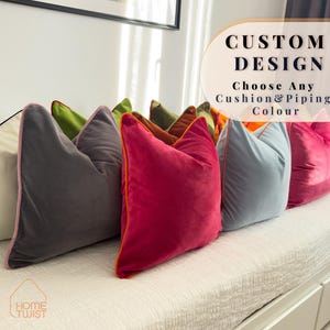 Velvet Custom Colour Piping Cushion Cover Velvet Piping Pillow Covers (All sizes)