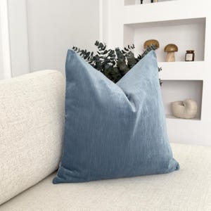 Duck Egg Blue Cord Velvet Cushion Cover: Light Blue Scatter Pillow All Sizes
