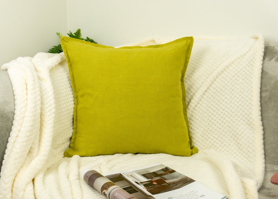 100 Natural Linen Mustard Cushion Cover Mustard Linen Throw Etsy UK