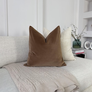 Funda de cojín de terciopelo premium en color topo, funda de almohada decorativa para el hogar, funda de almohada lumbar (todos los tamaños) imagen 11