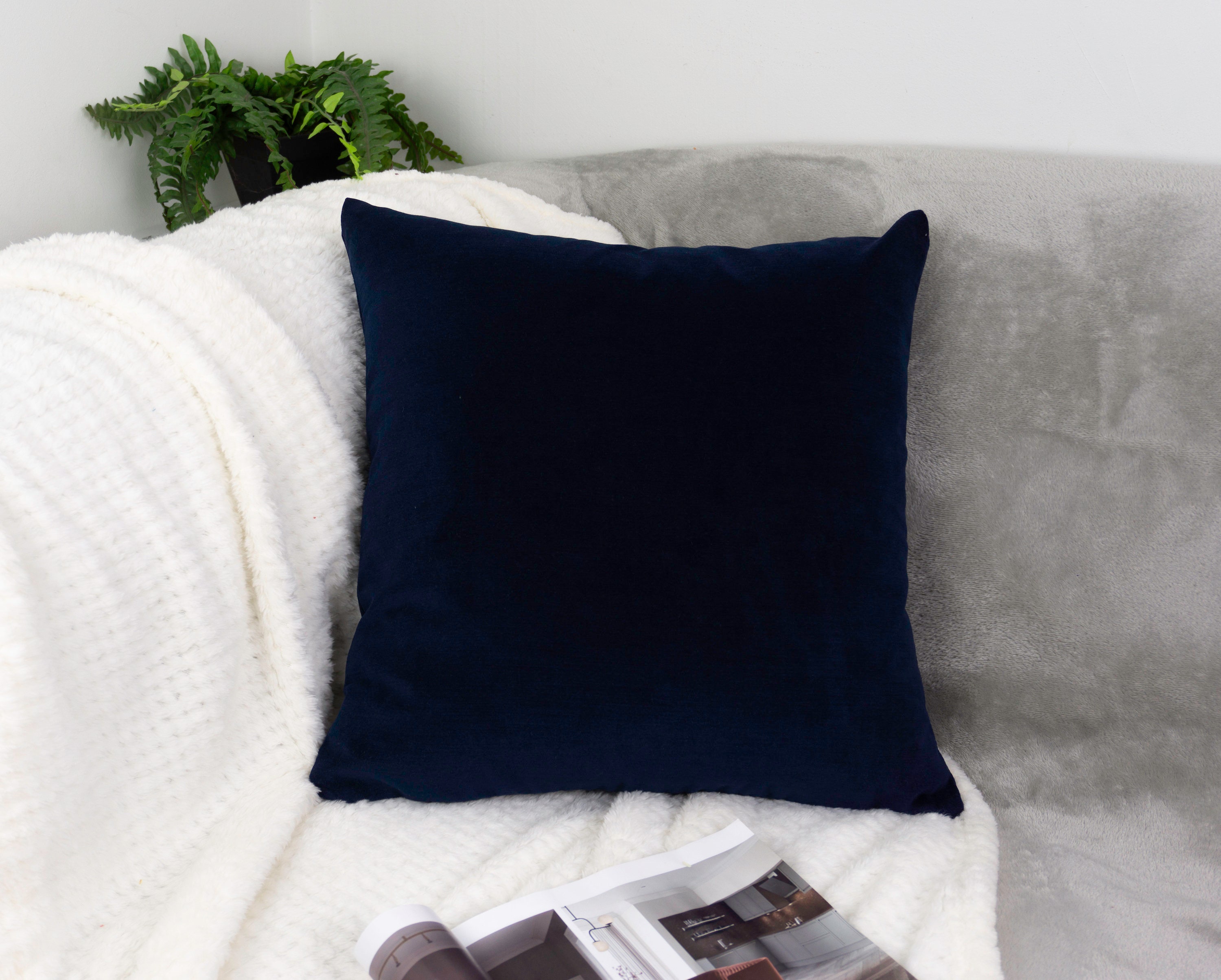 Luxury Navy Blue Velvet Cushion Cover l Royal Blue Throw Etsy