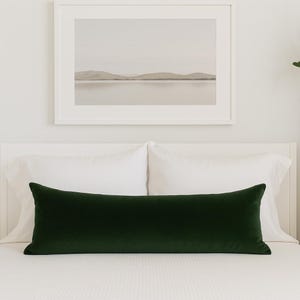 Velvet Dark Green Lumbar Cushion Cover Long Green Lumbar Pillow Cover (All Sizes)