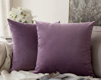 Handmade Woven Velvet Purple Cushion Cover, Purple Throw Pillow cover, Square Pillowcases, Home Sofa Decor 43x43cm