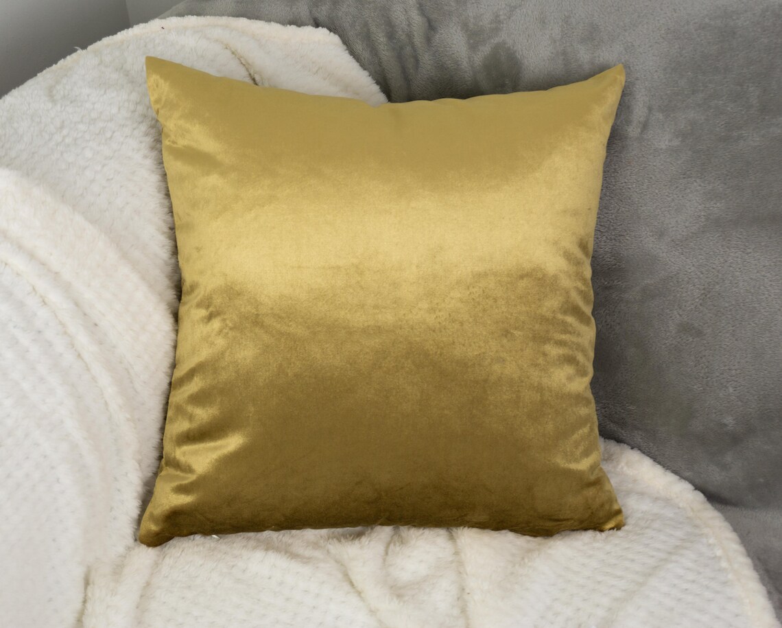 Luxury Shiny Velvet Gold Cushion Cover Throw Cushion Case Etsy UK