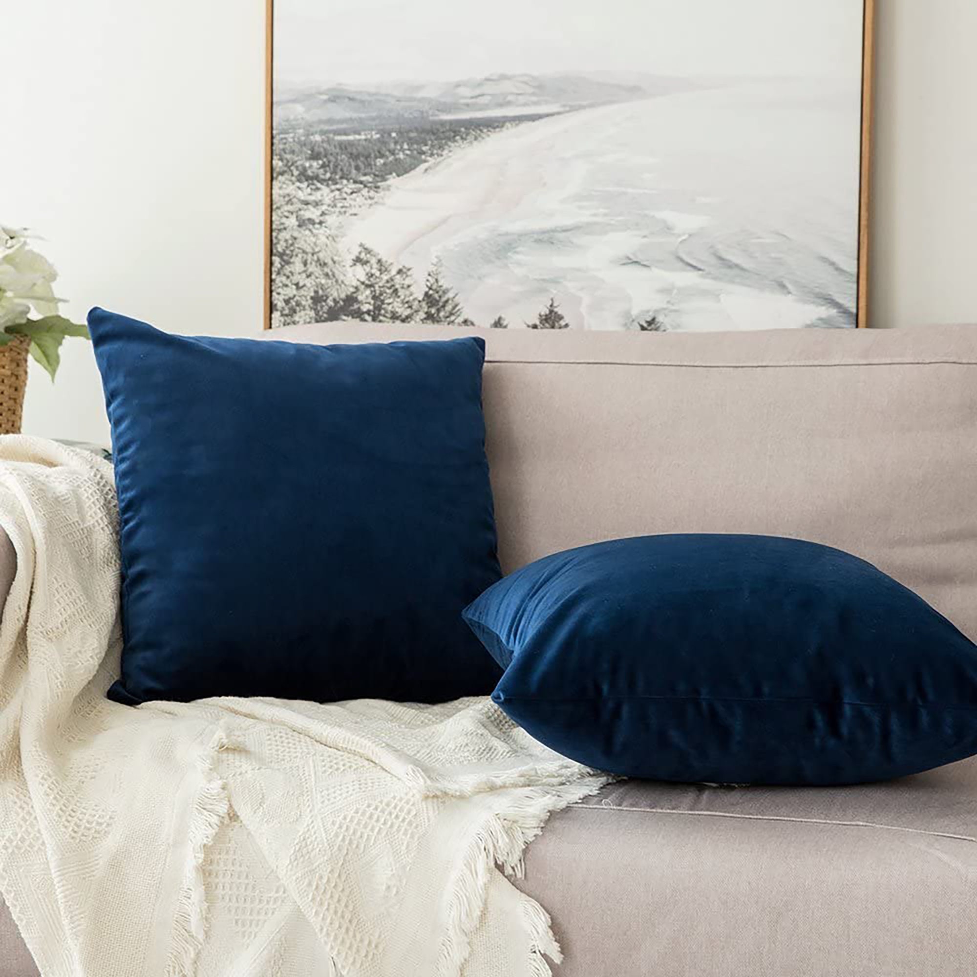Luxury Navy Blue Velvet Cushion Cover l Royal Blue Throw Etsy
