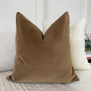 Funda de cojín de terciopelo premium en color topo, funda de almohada decorativa para el hogar, funda de almohada lumbar (todos los tamaños) imagen 3