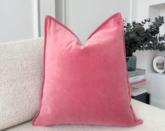 Premium Velvet Blush Pink Throw Pillow Cover Decorative Cerise Pink Cushion Cover (All Sizes)