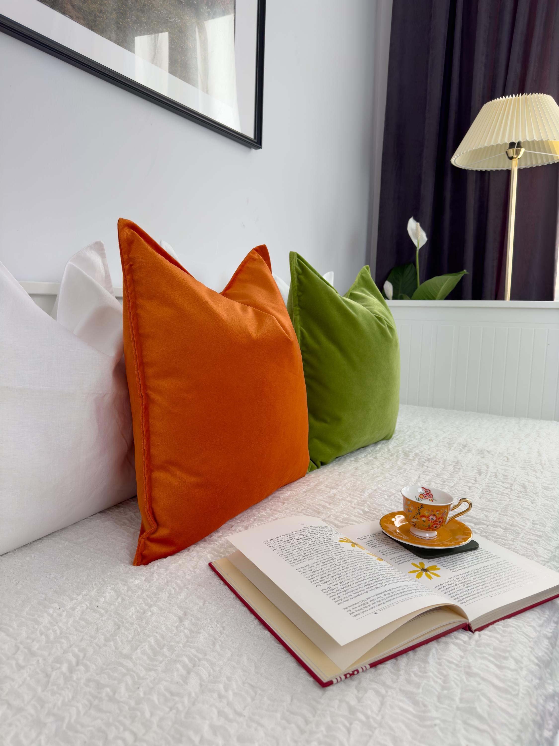 Velvet Bright Orange Cushion Cover Decorative Orange Throw Pillow Cover all Sizes Etsy UK