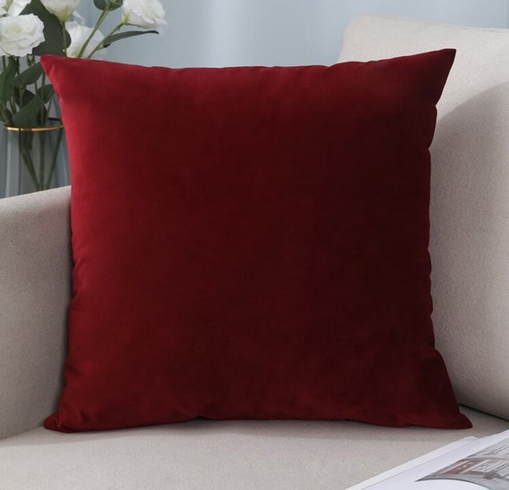 wine red throw pillows