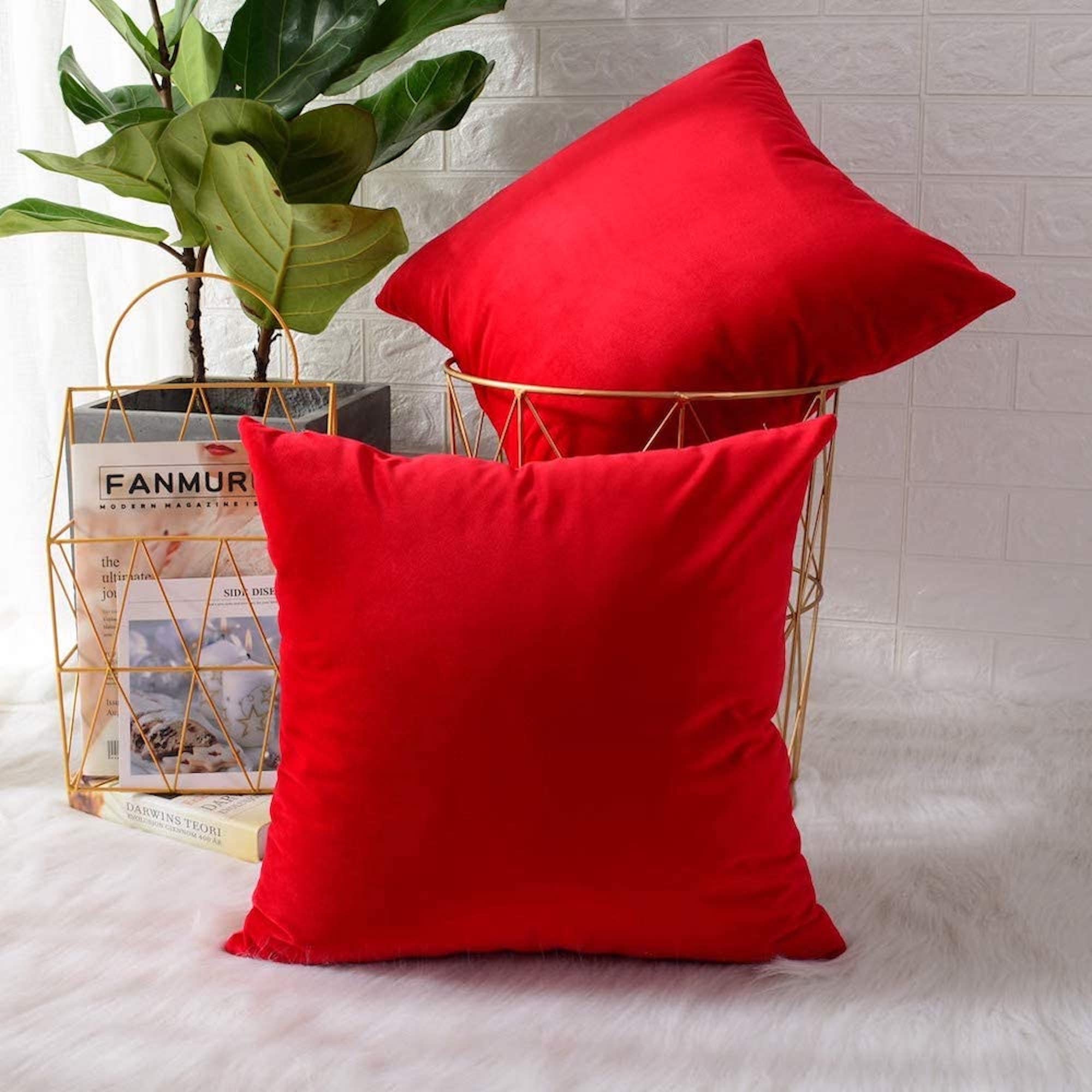Luxury Velvet Red Pillow Cover I Red Velvet Cushion Cover I Etsy