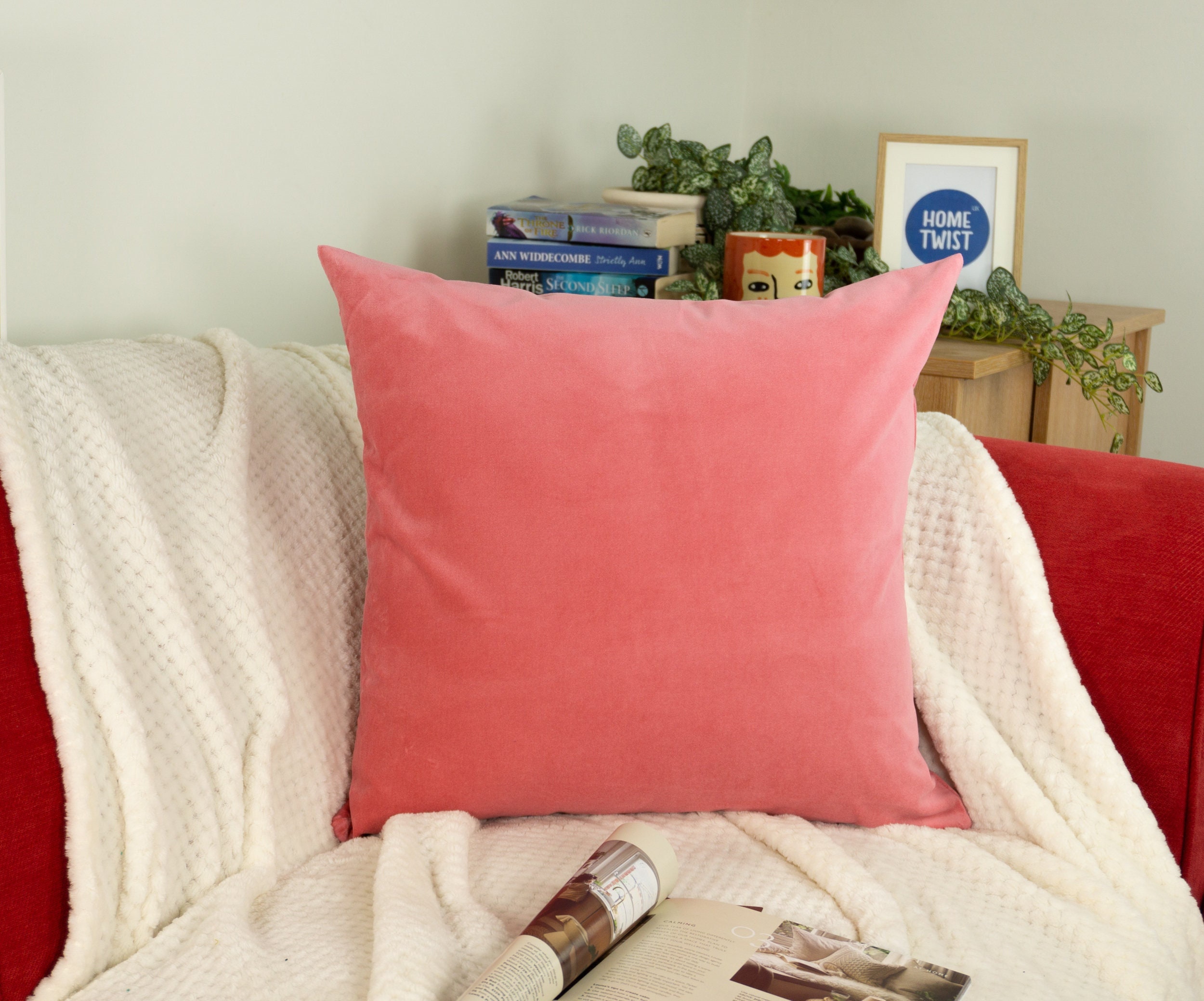 plush pink throw pillows