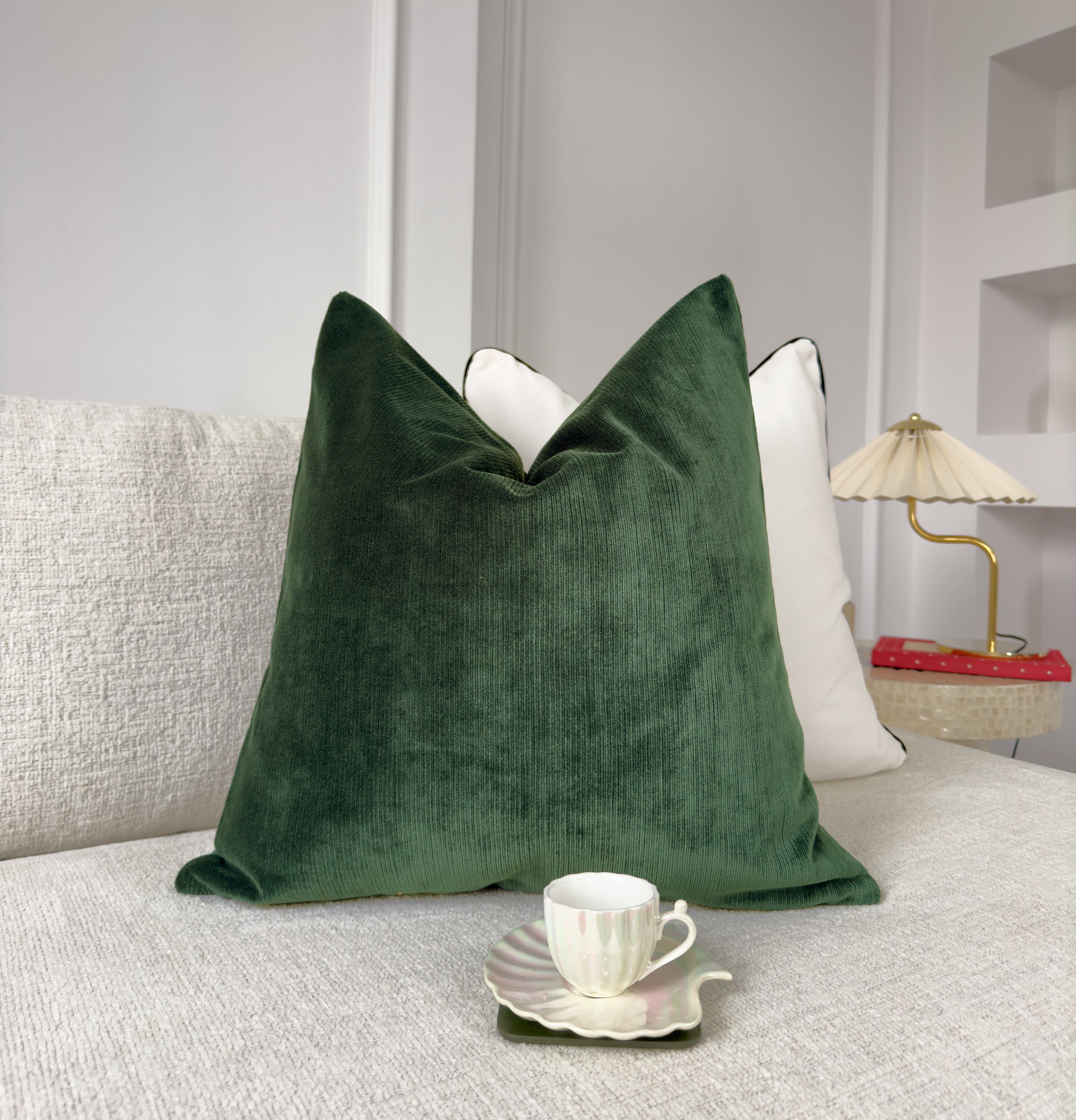 Dark green velvet throw pillow sale