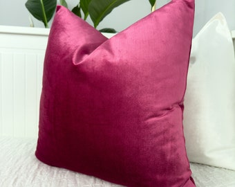 Velvet Fuchsia Scatter Cushion Cover Pink Throw Pillow Cover (All Sizes)