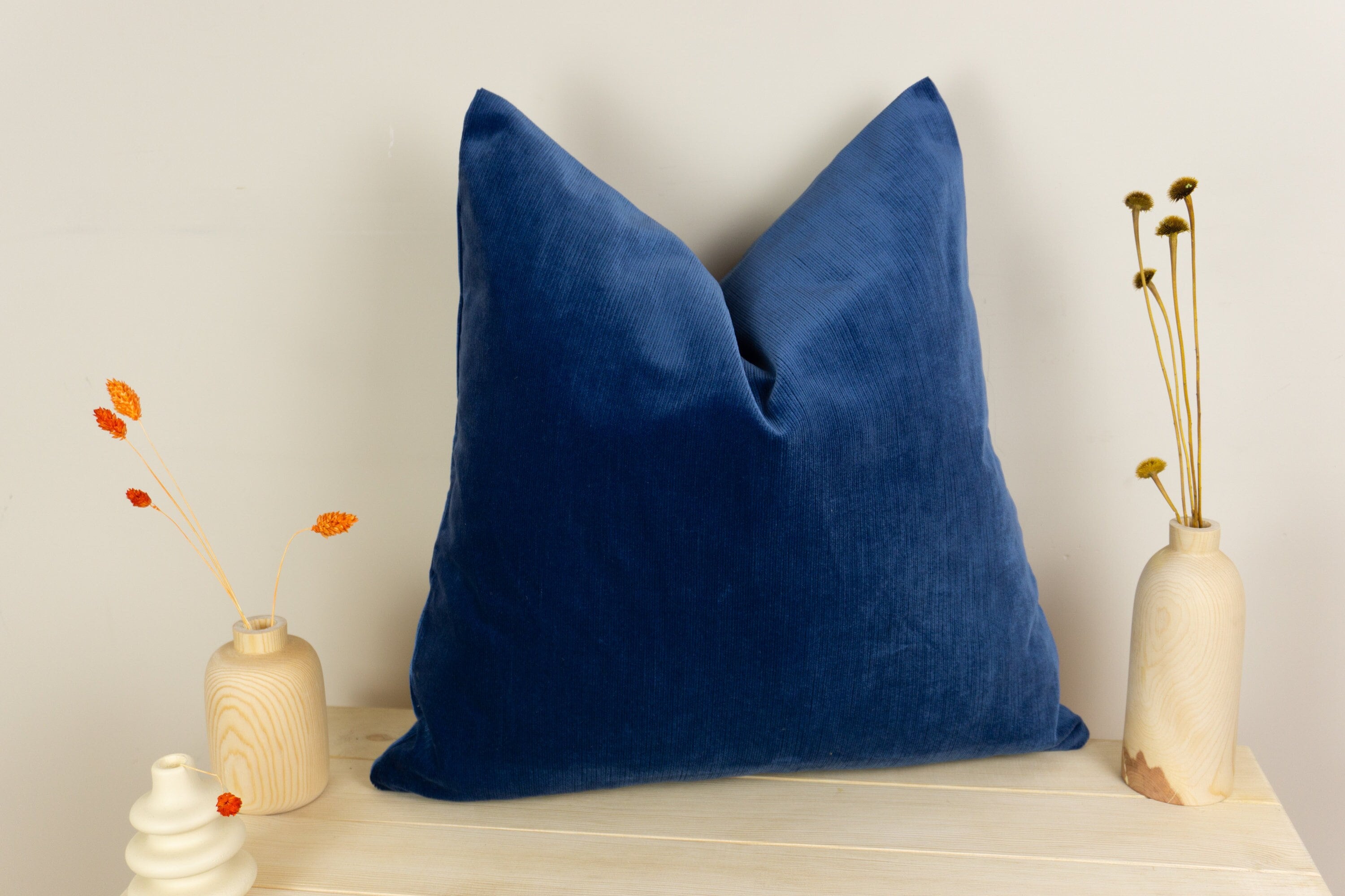 Cord Velvet Navy Blue Scatter Cushion Cover Dark Blue Pillow Cover Navy Blue Throw Pillow (All Sizes)