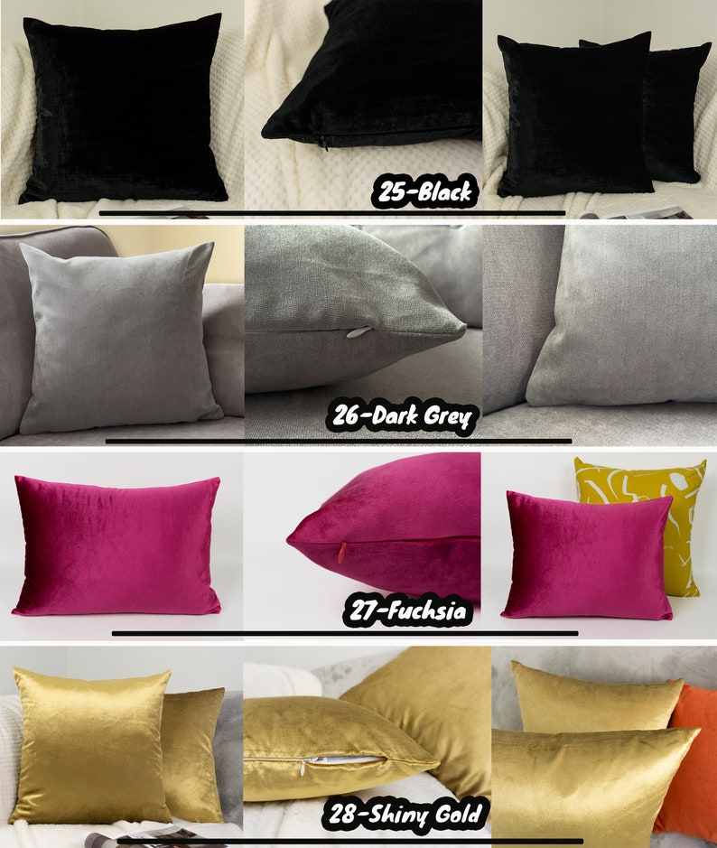 Luxury Velvet Cushion Covers, Turkish Woven Plush Velvet Pillow Covers, Velvet Lumbar Pillow zdjęcie 8