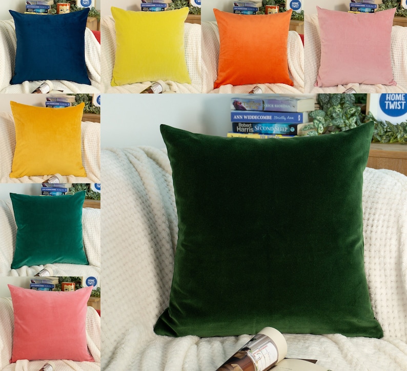 Luxury Velvet Cushion Covers, Turkish Woven Plush Velvet Pillow Covers, Velvet Lumbar Pillow zdjęcie 1