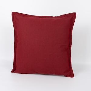 Cotton Linen Burgundy Cushion Cover Home Decor Wine Throw Pillow (All Sizes)