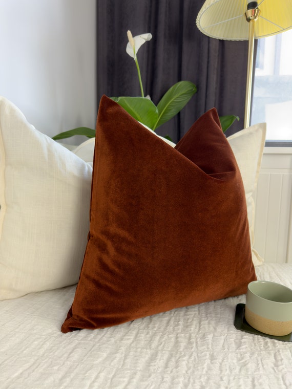Terracotta velvet cushions 2025