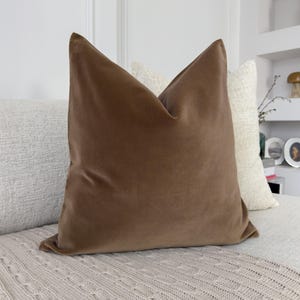 Premium Velvet Taupe Cushion Cover Velvet Taupe Throw Pillow Cover Home Decor Lumbar Pillow Cover (All Sizes)